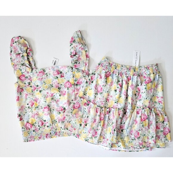 Janie and Jack NWT 18 Easter In Bloom 2023 Floral Flutter Tank Top Skirt - Picture 1 of 3